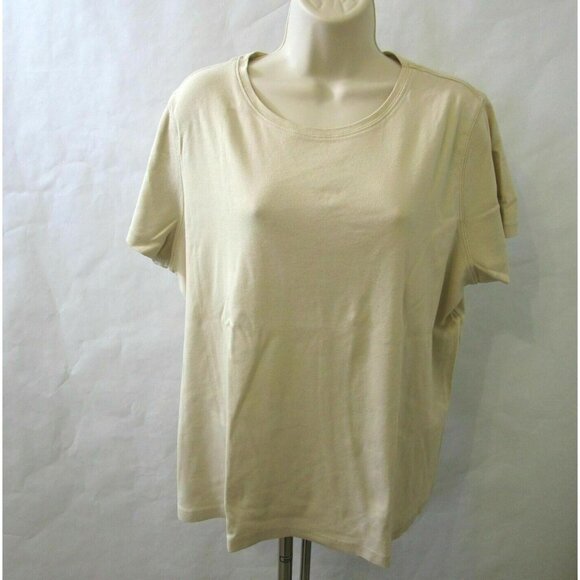 St John's Bay Plus Size 1X Tees Tops 1 Black 1 Beige Short Sleeve Lot of 2 EUC - Picture 3 of 12